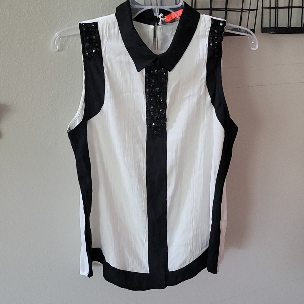 Embellished Black Jeweled Woman's Blouse*NEW